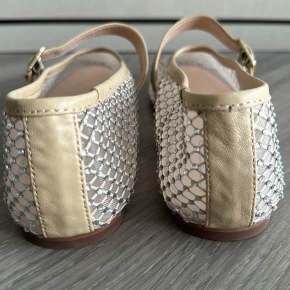 Steve Madden Gold & Nude Mesh Mary Jane Flats - Picture 4 of 9